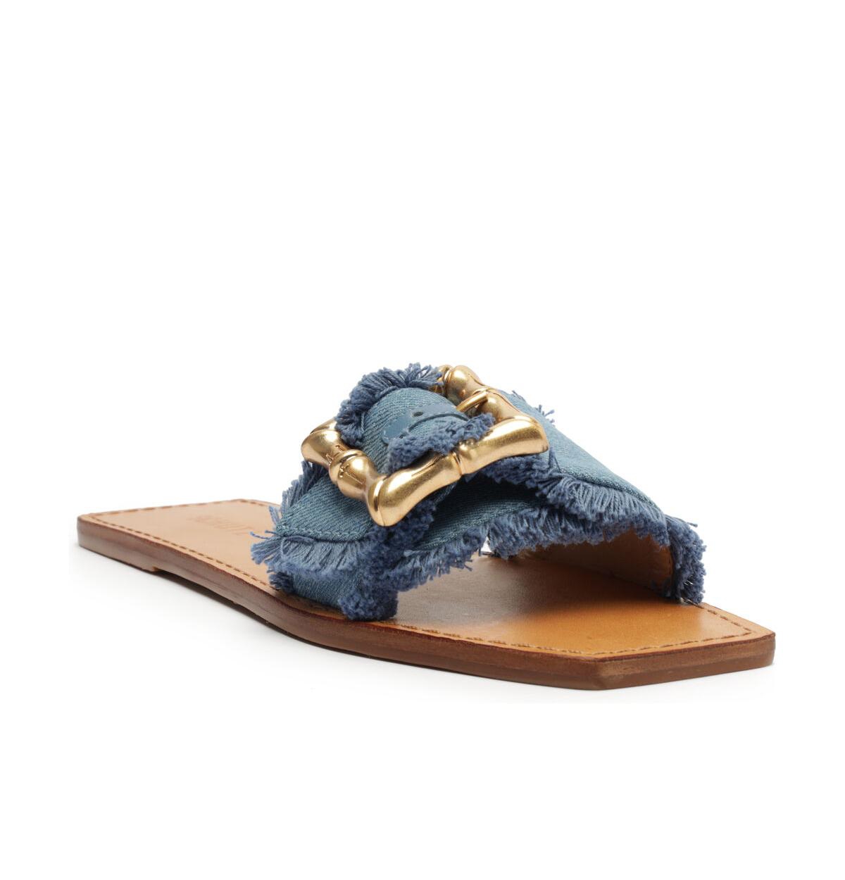 Shop Schutz Women's Enola Flat Sandals In Blue