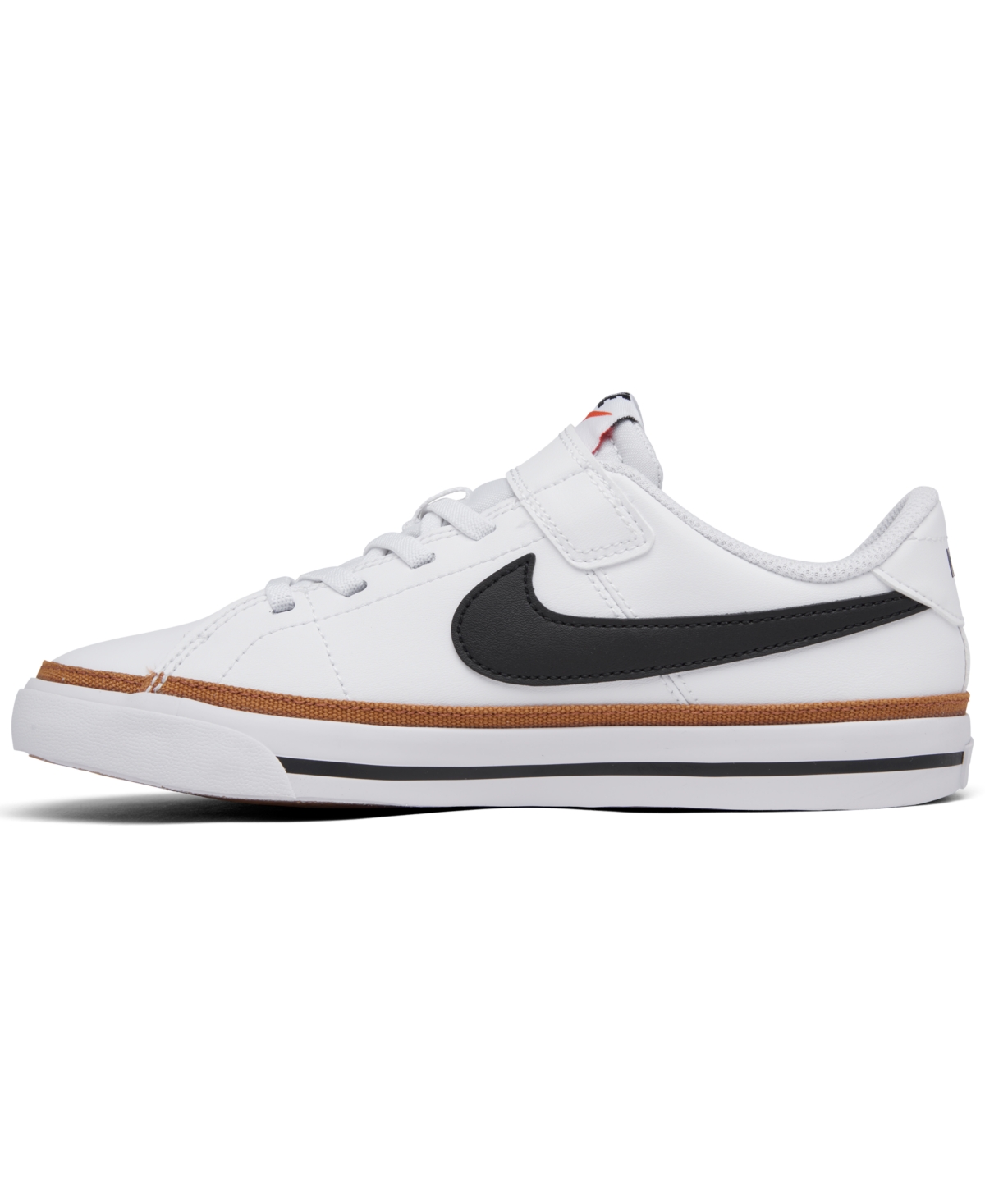 Nike Little Kids Court Legacy Adjustable Strap Closure Casual Sneakers from Finish Line - Black