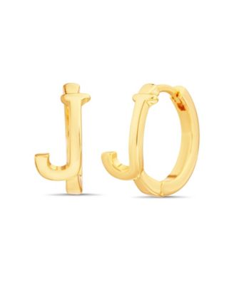 Gold-Tone Letter "A" Initial Huggie Hoop Earring