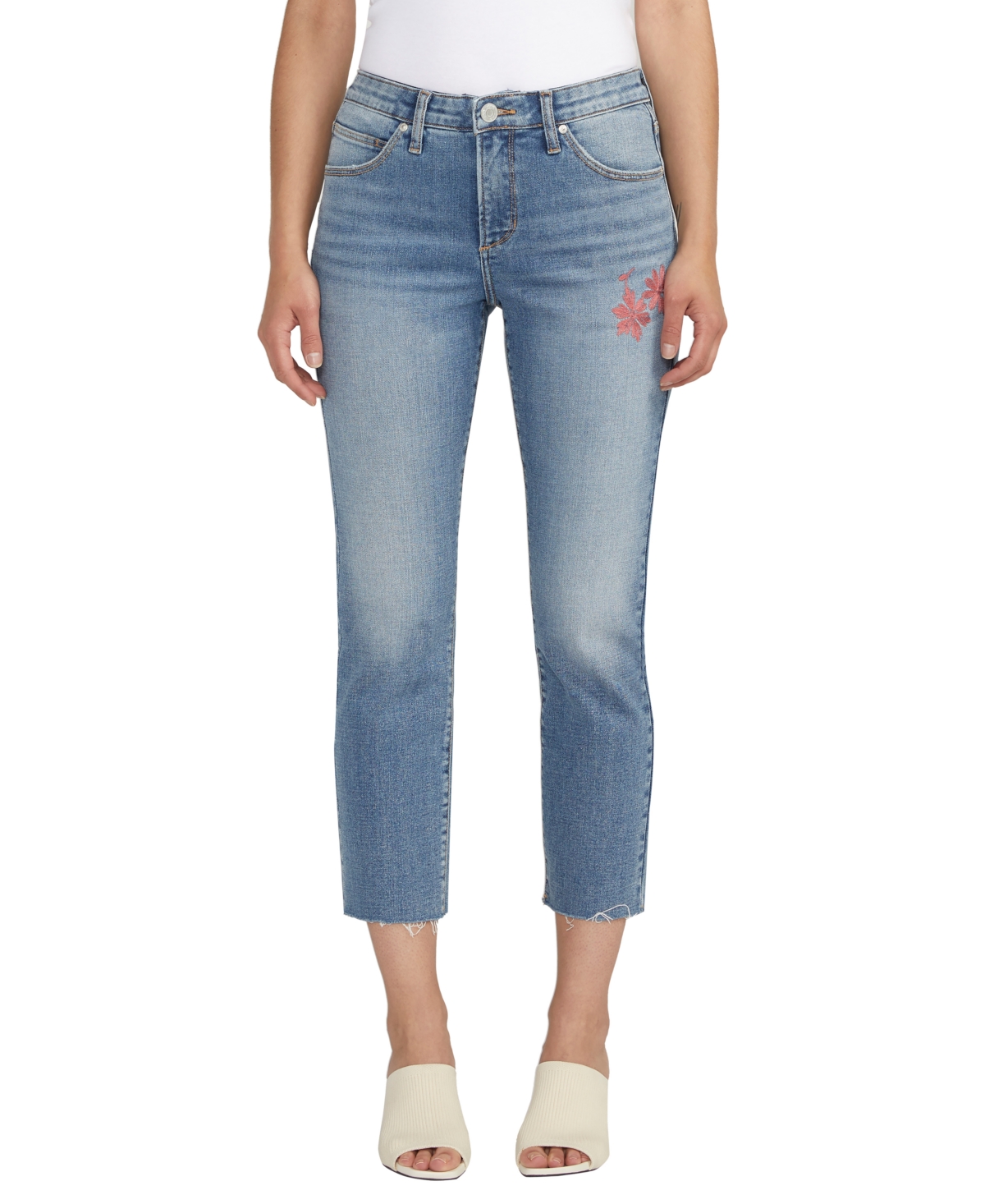 Women's Ruby Mid Rise Straight Cropped Jeans - Olympus Blue