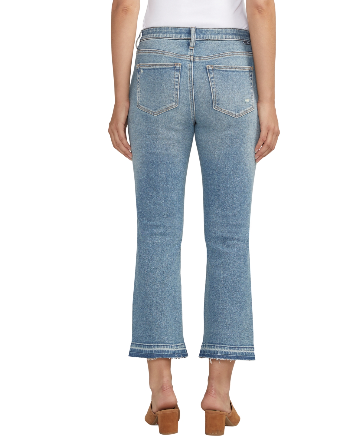 Shop Jag Women's Eloise Mid Rise Cropped Bootcut Jeans In Blue Dust