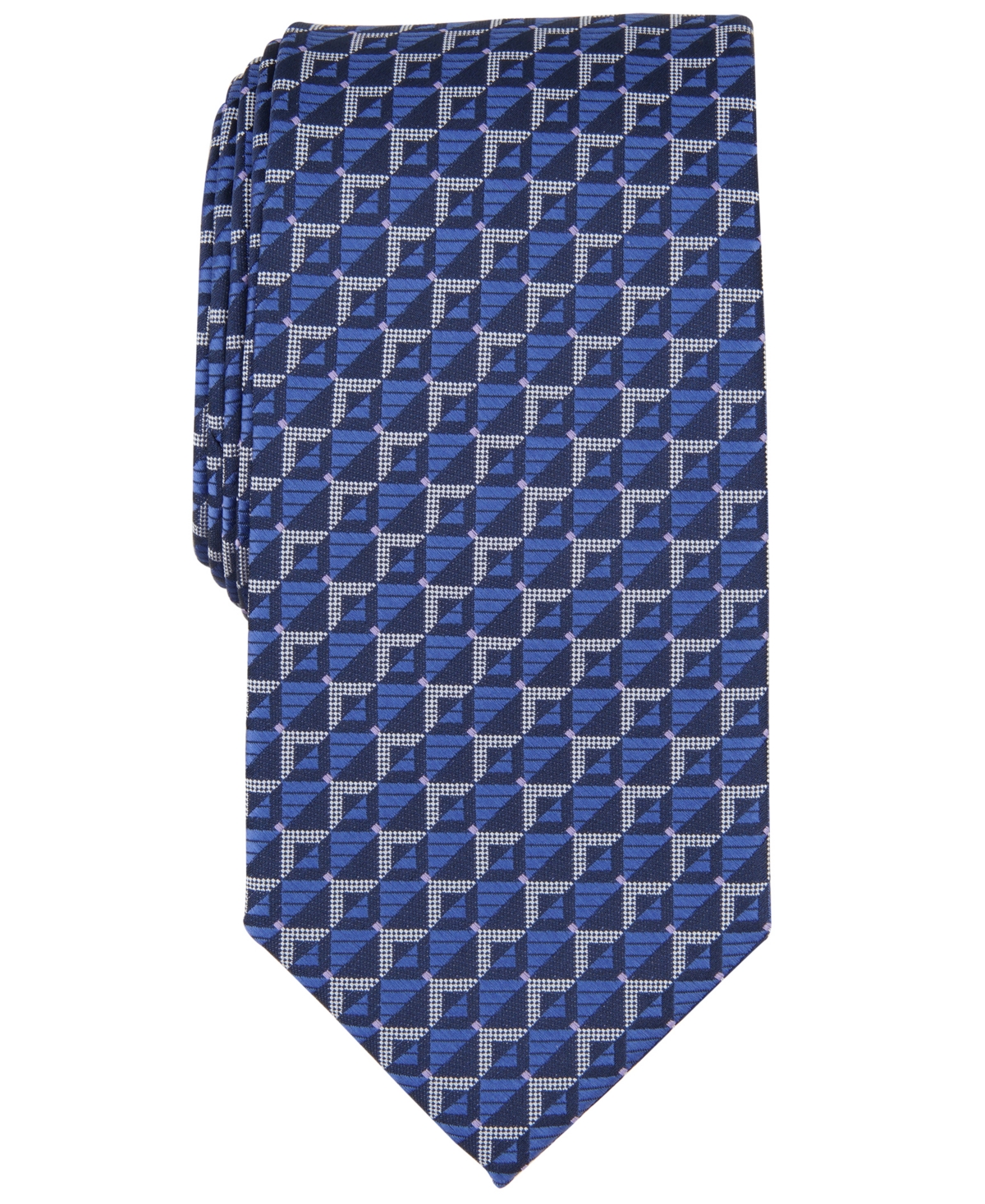 Shop Perry Ellis Men's Keeve Geo-pattern Tie In Navy