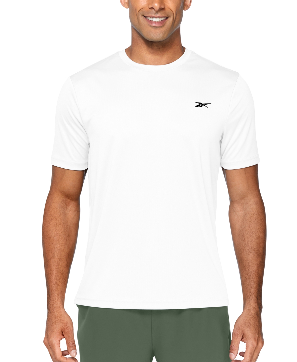 Shop Reebok Men's Quick-dry Logo Swim T-shirt In White