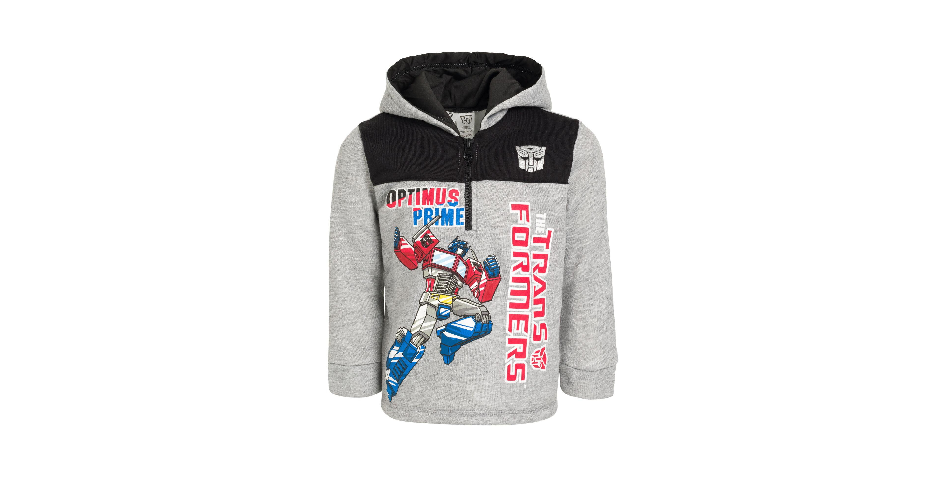 Transformers Toddler Boys Optimus Prime Bumblebee Megatron Half Zip Pullover Hoodie