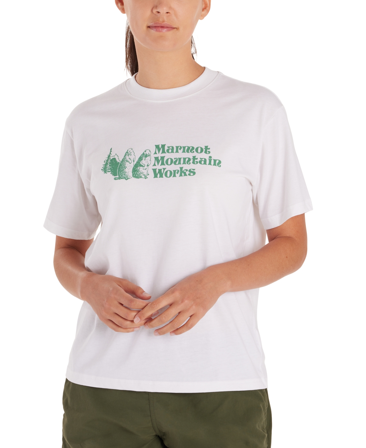 Women's Marmot For Life Graphic Crewneck Tee - Matcha