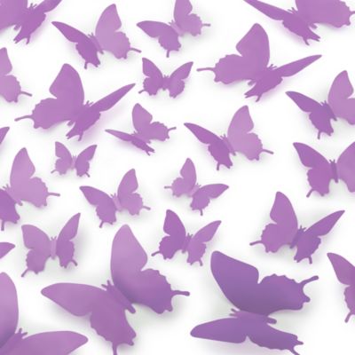 3D Removable Butterfly Wall Decor with 3 Wing Designs - 24pcs