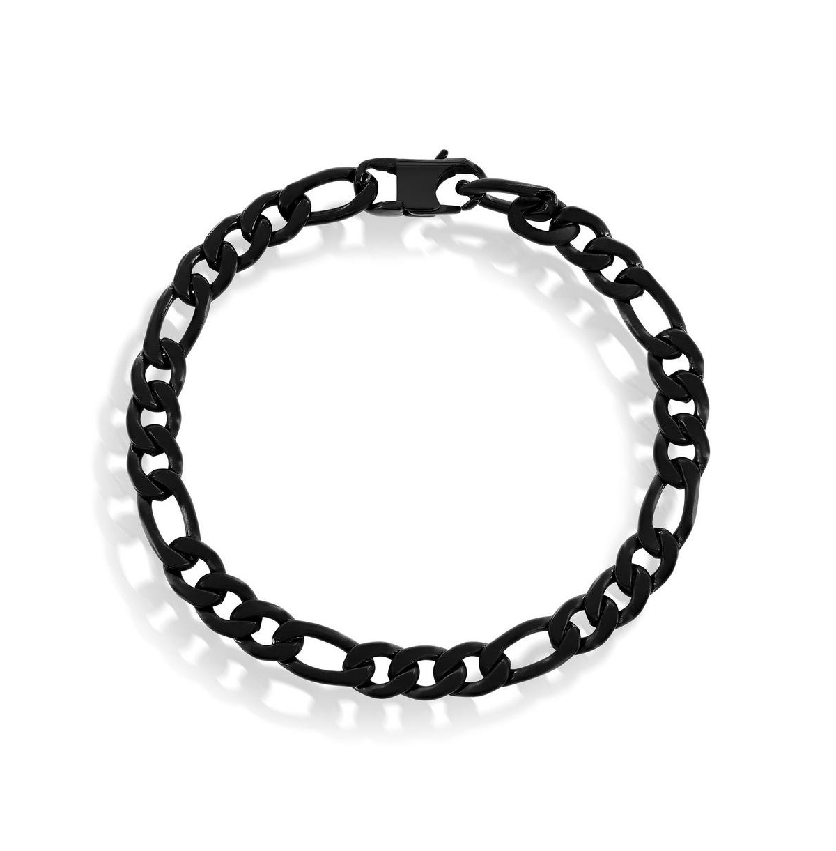 Metallo Stainless Steel 7mm Figaro Chain Bracelet