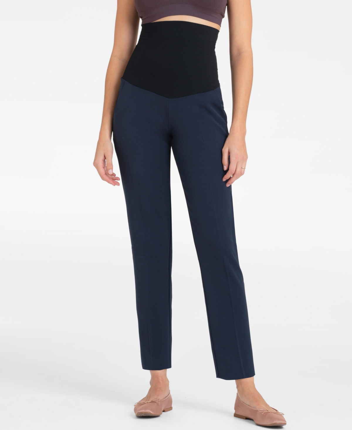 Seraphine Women's Tapered Post Maternity Shaping Pants In Navy
