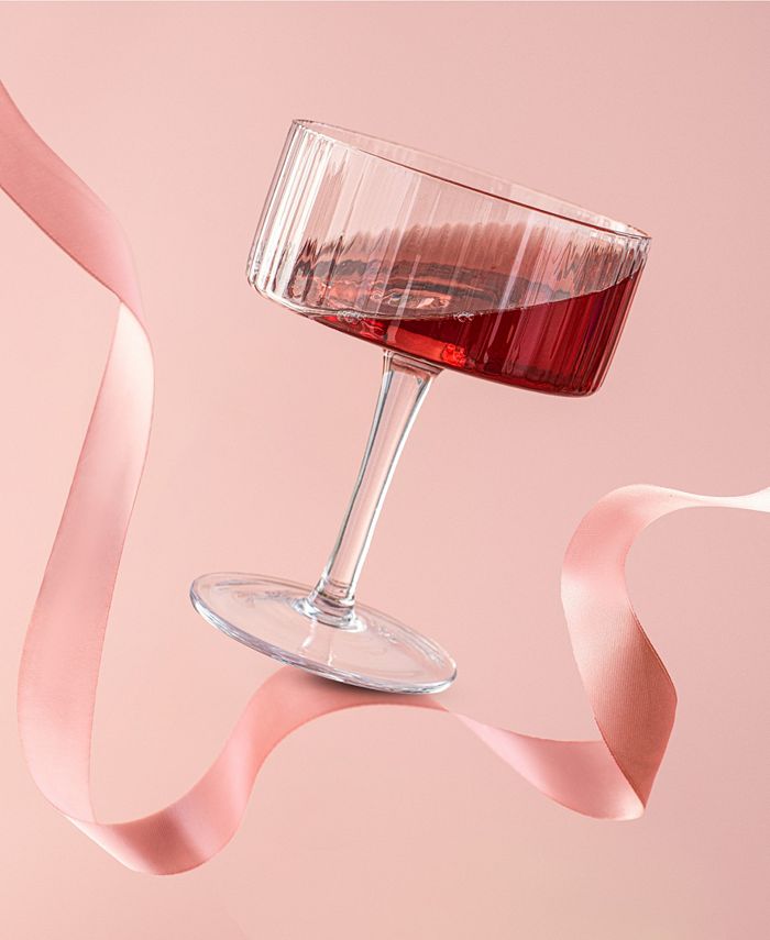 JoyJolt Elle Ribbed Coupe Martini Glasses, Set of 4 Macy's