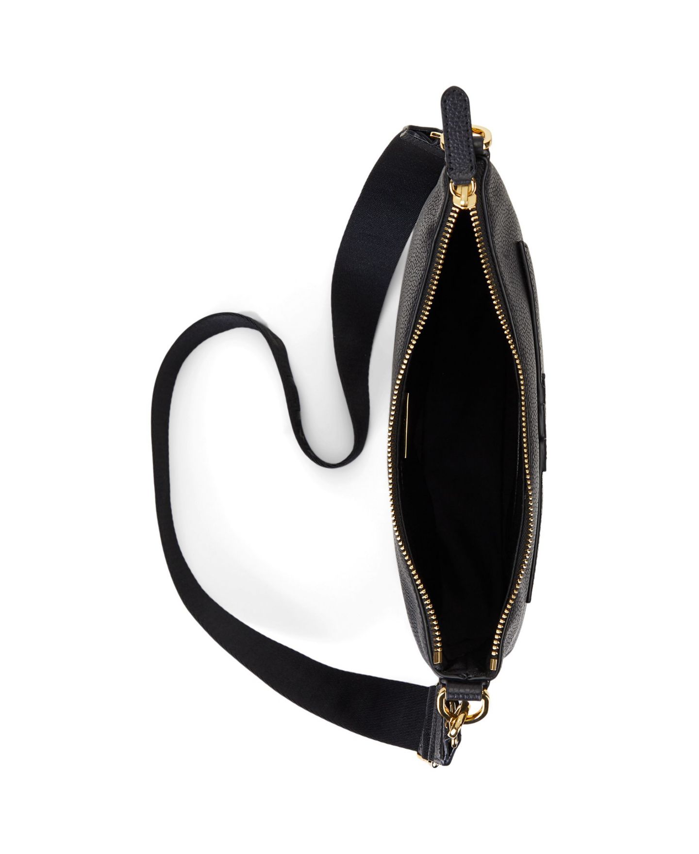 Женская сумка Lauren Ralph Lauren Cameryn Pebbled Leather Small Crossbody, цвет: Чёрный — фото 4