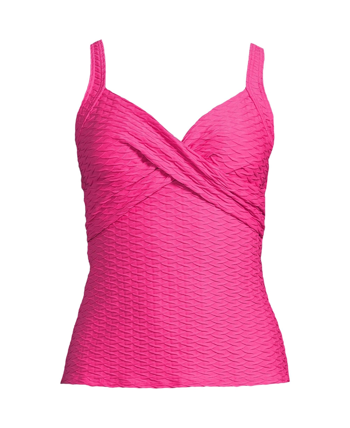 Women's Texture Underwire Wrap Tankini Swimsuit Top - Prism pink