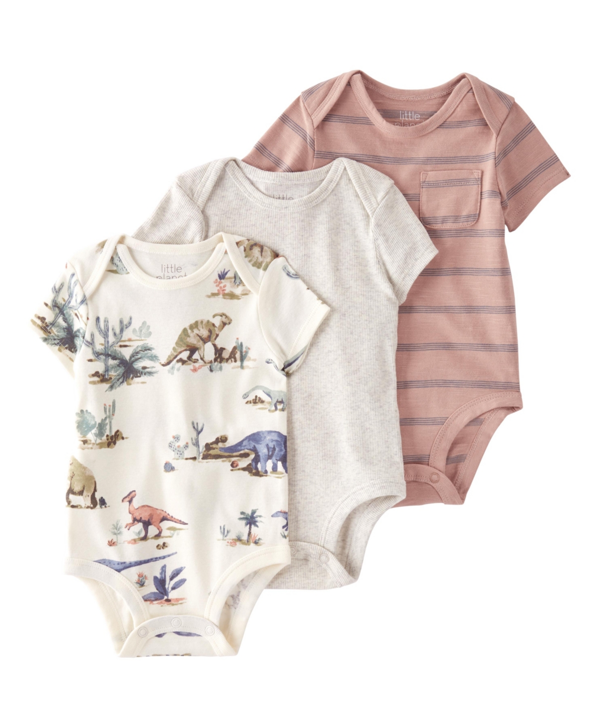 Shop Carter's Little Planet By  Baby Boys Organic Cotton Rib Bodysuits, Pack Of 3 In Multi