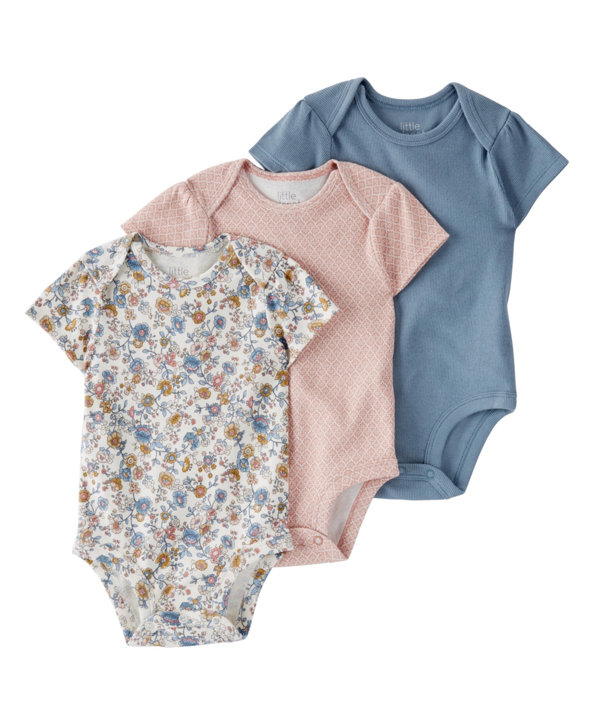 Shop Carter's Little Planet By  Baby Girls Organic Cotton Rib Bodysuits, Pack Of 3 In Multi
