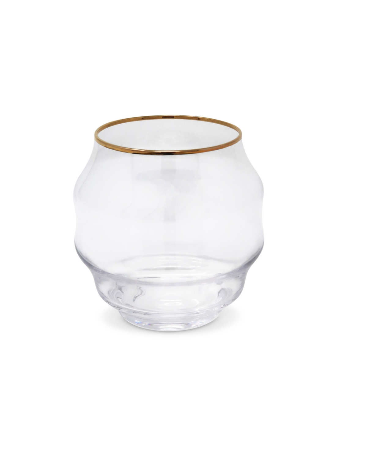 Vivience Rippled Dof Glasses, Set Of 6 In Clear,gold