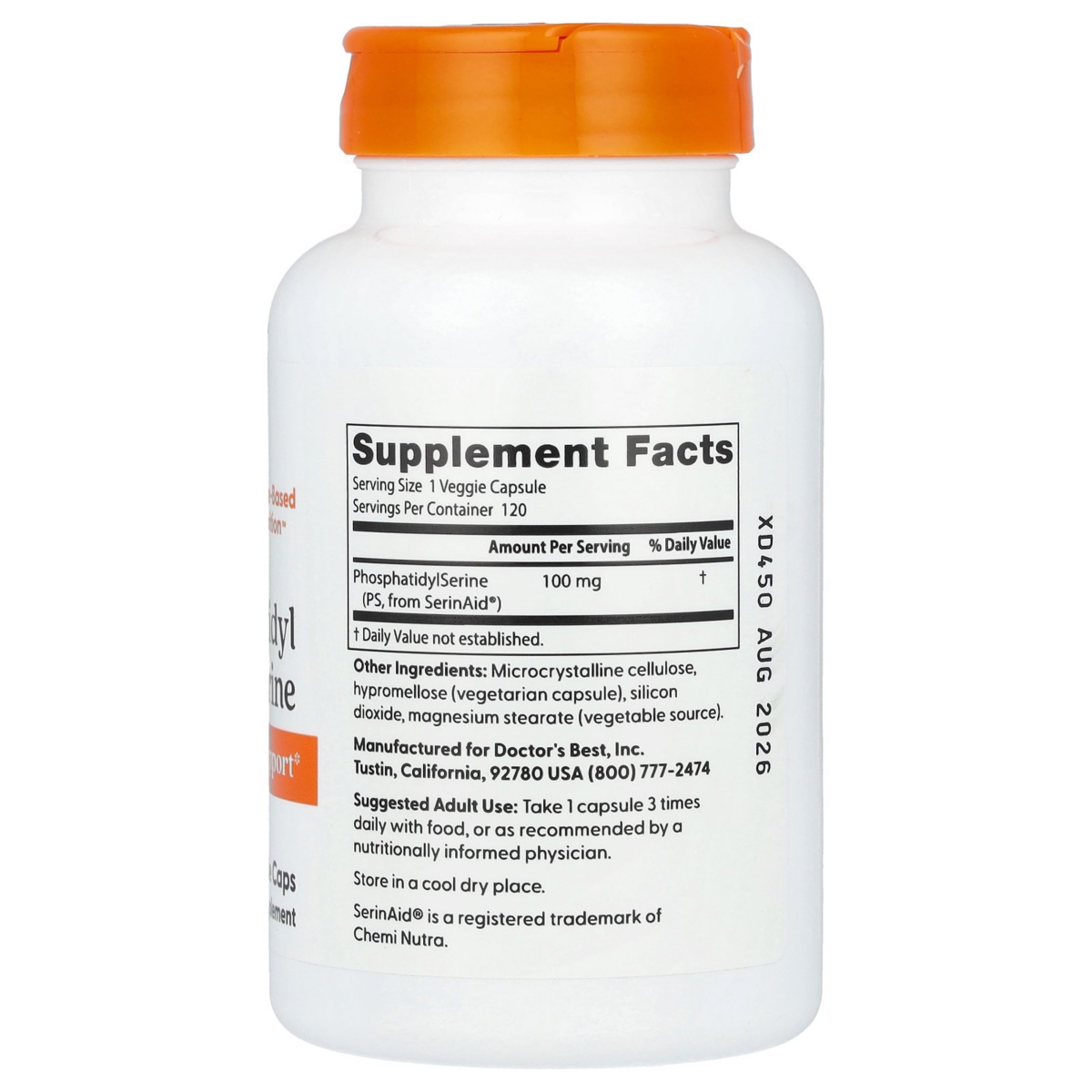 Doctor's Best Phosphatidyl Serine 100 mg - Veggie Caps - Assorted Pre-Pack
