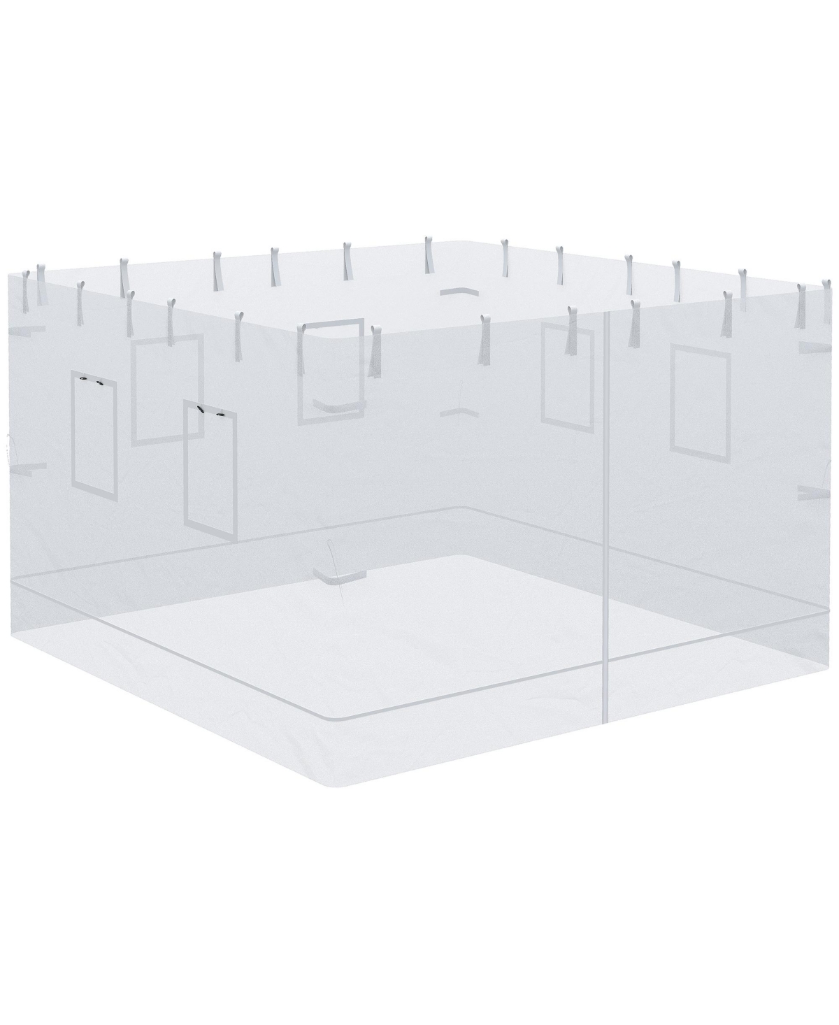Mesh Sidewalls for 10' x 10' Canopy Tent with 6 Windows, White - White