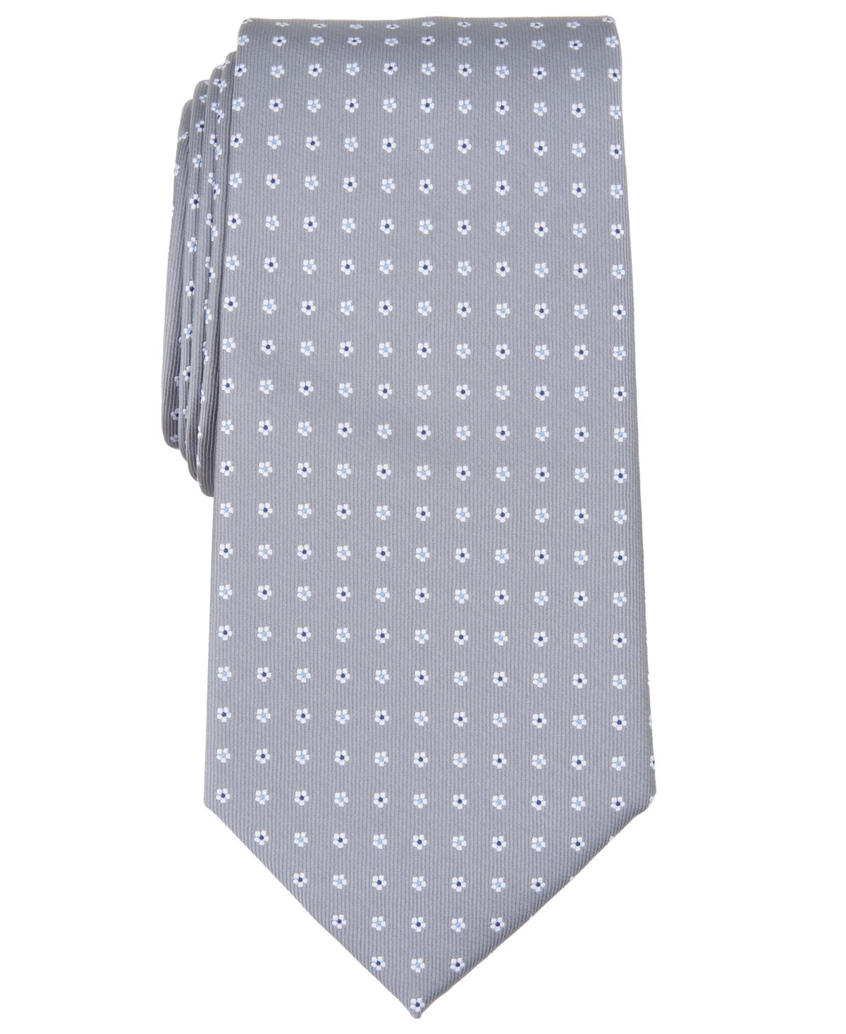Club Room Men's Dooley Dot Tie, Created For Macy's In Silver
