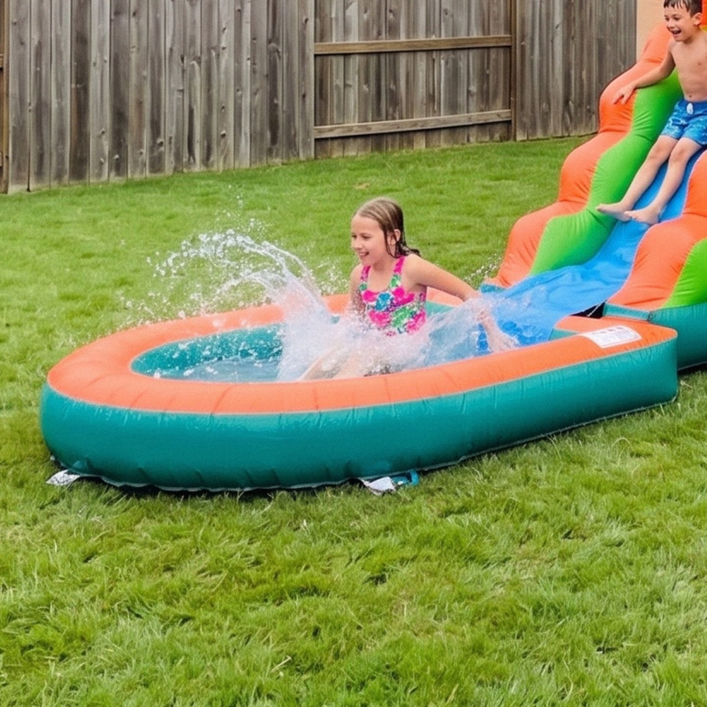 Детская игрушка HERO Kiddo Pool Attachment for Single Lane Combo Slide, Heavy-Duty Vinyl, Supports Up to 2 Users, Ages 3+, цвет: Оранжевый — фото 1
