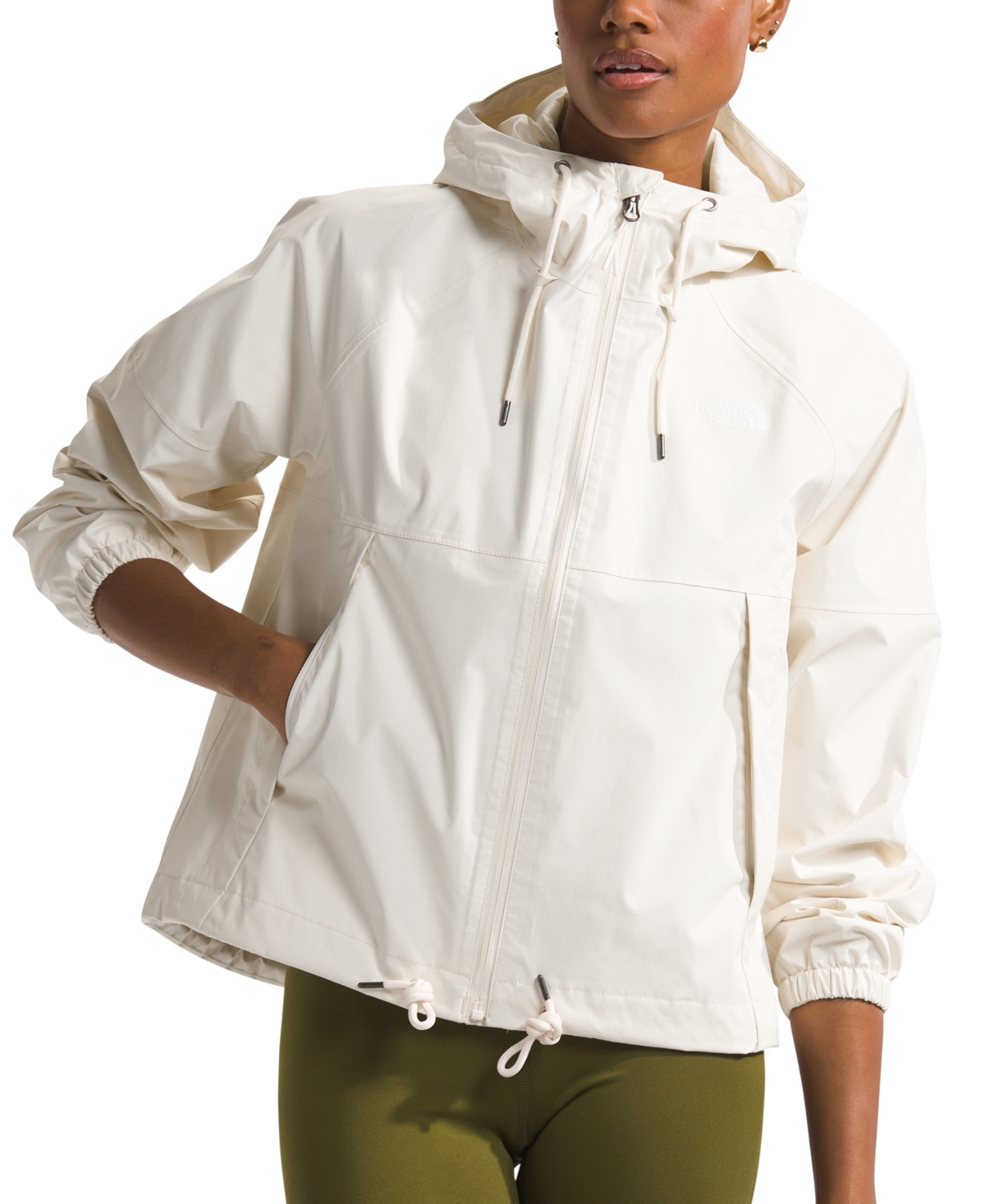 Shop The North Face Women's Antora Hooded Rain Jacket In White Dune