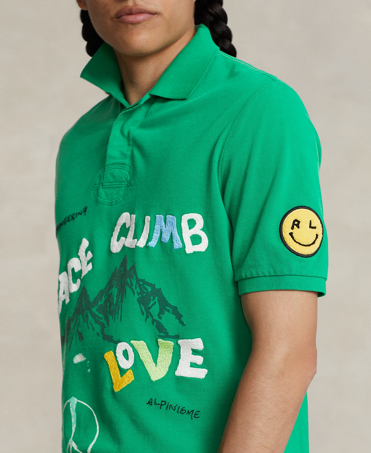 Shop Polo Ralph Lauren Men's Classic-fit Peace Climb Love Polo Shirt In Kayak Green