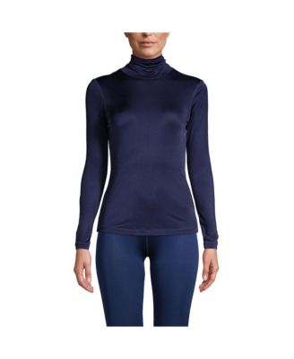 Petite Silk Interlock Turtleneck Long Underwear Top