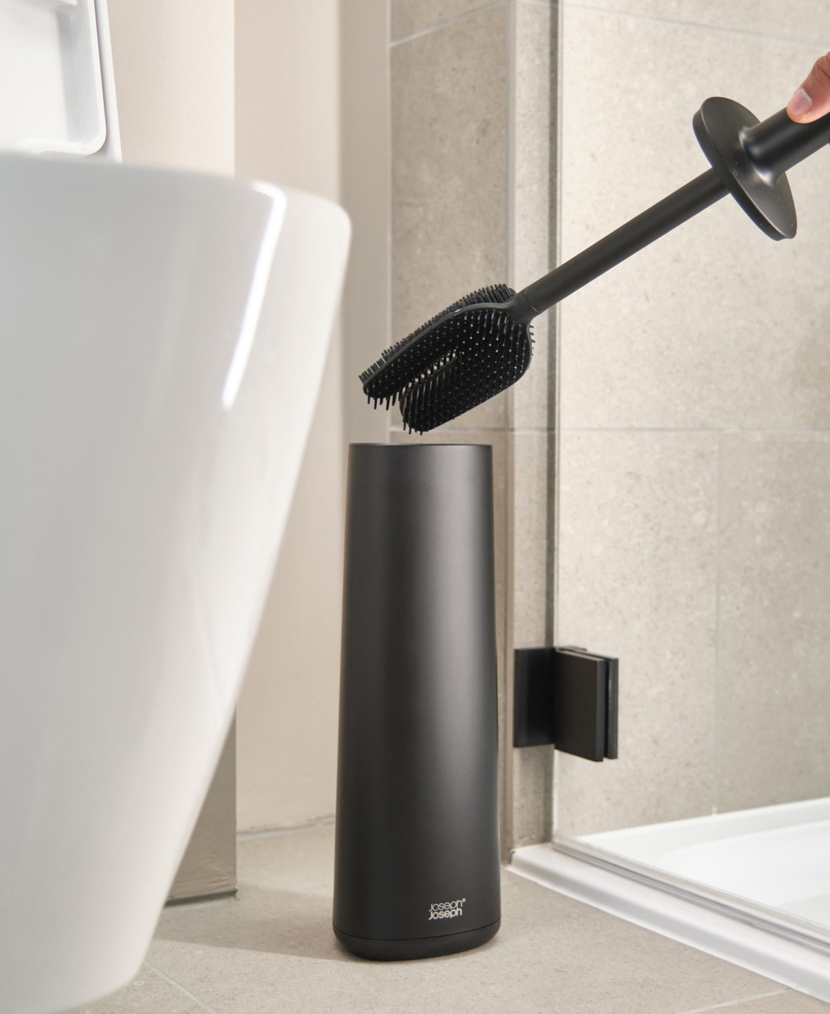 Joseph Joseph Flex 360 Advanced Toilet Brush In Black