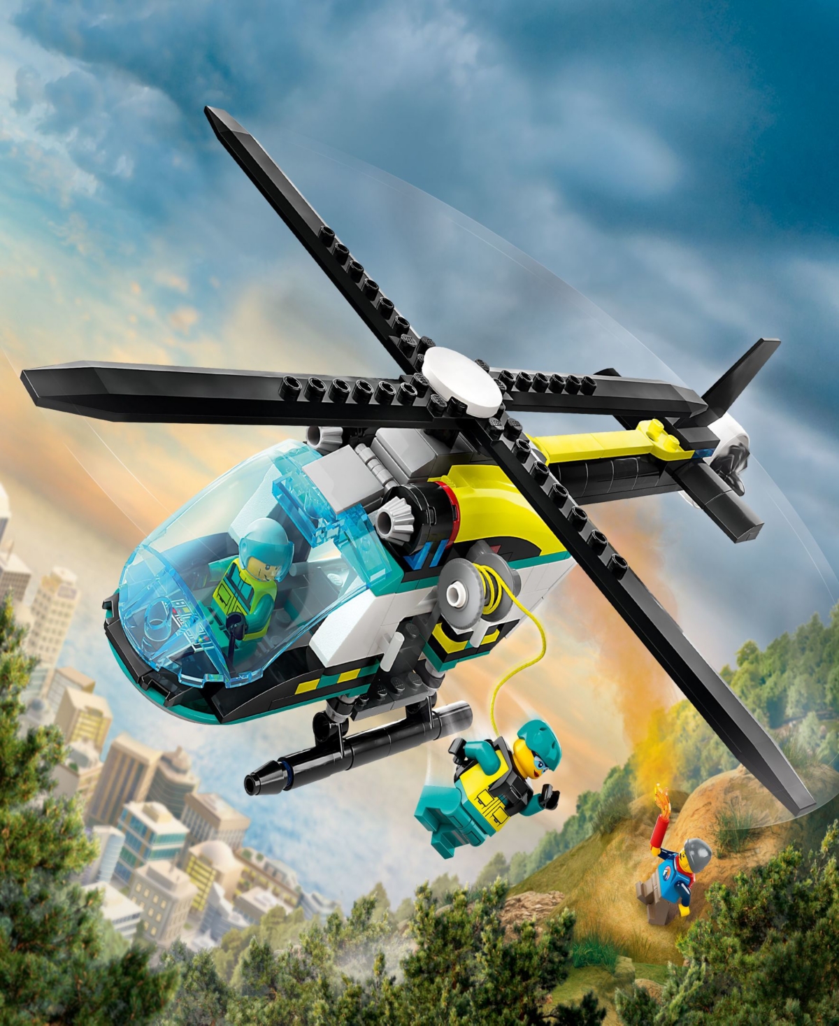 Shop Lego City Emergency Rescue Helicopter Building Kit 60405, 226 Pieces In Multicolor