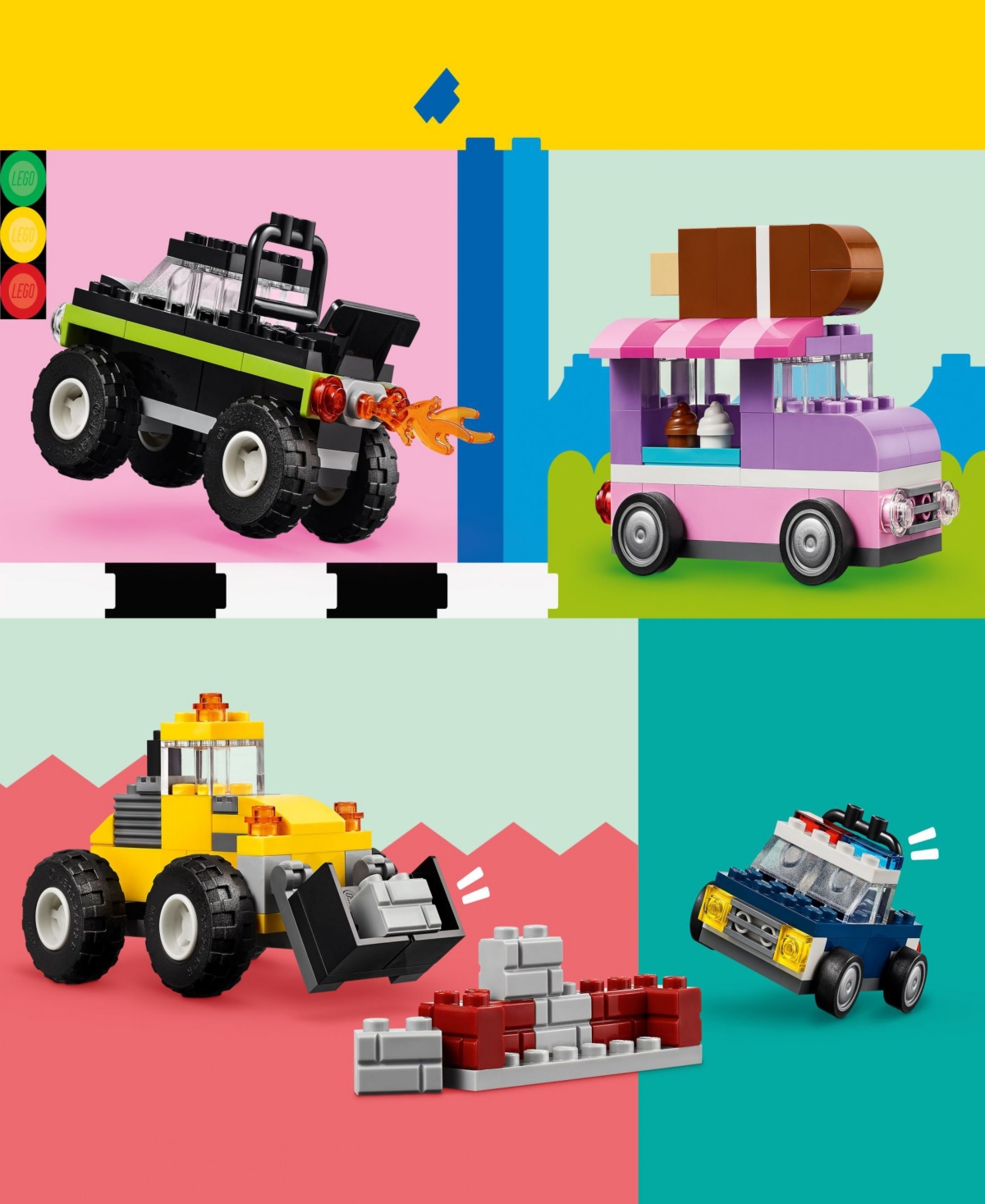 Lego Classic Creative Vehicles Car Building Toy 11036, 900 Pieces In Multicolor