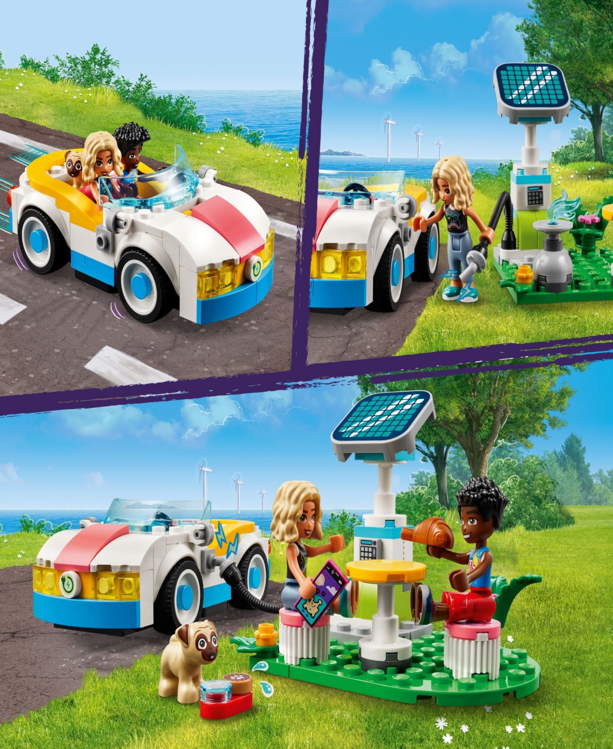 Shop Lego Friends Electric Car And Charger Building Toy For Kids 42609, 170 Pieces In Multicolor