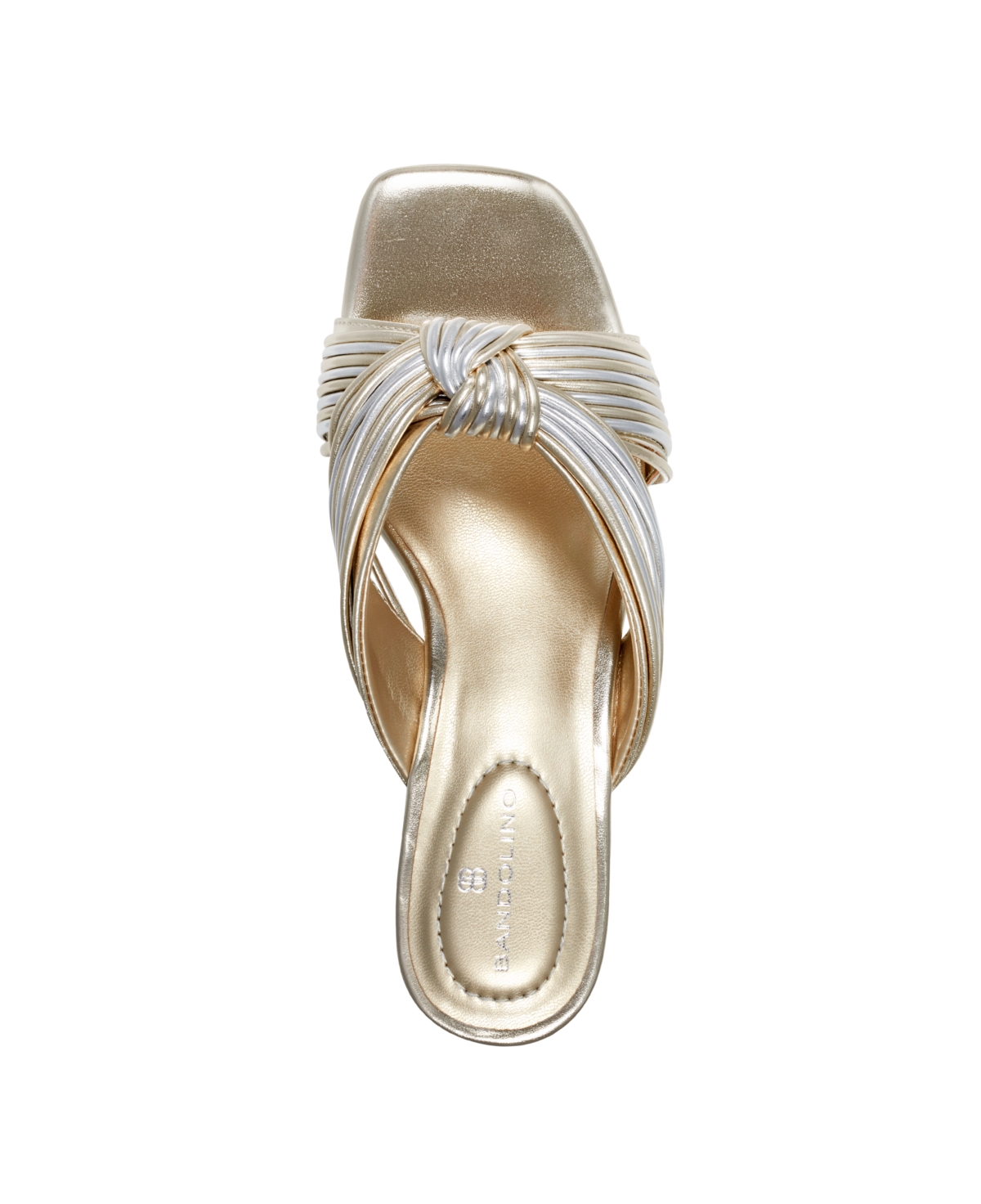 Bandolino Women's Sassier Knot Detail Strappy Wedge Sandals - Silver