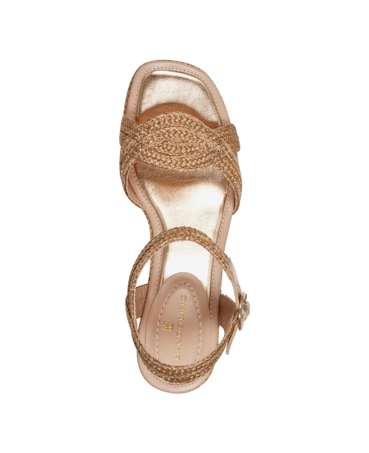 Bandolino Women's Sabinna Platform Braided Wedge Sandals - Gold - Textile, Faux Leather