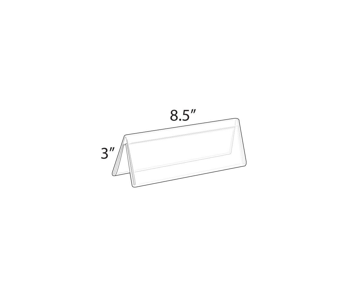 Azar Displays Two Sided Tent Style Clear Acrylic Sign Holder and Nameplate, Size: 8.5
