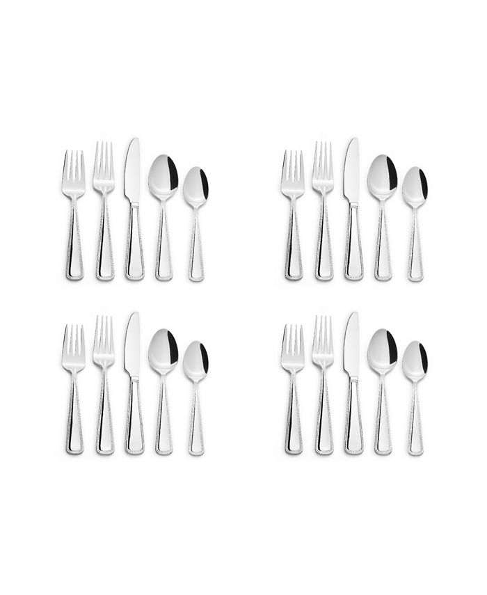 Kitchinox Stainless Steel Taylor Bead 20 Piece Flatware Set, Service