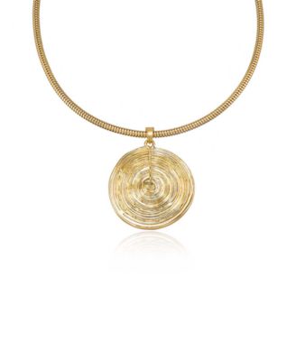 Statement Swirl Pendant 18K Gold-Plated Choker Necklace