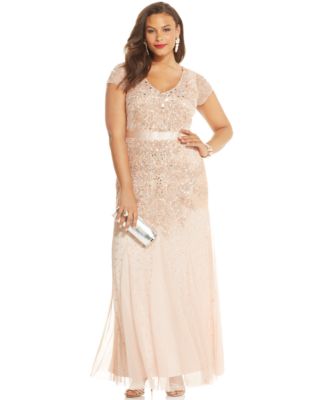 Adrianna Papell Plus Size Embellished Gown - Dresses - Women - Macy&#39;s