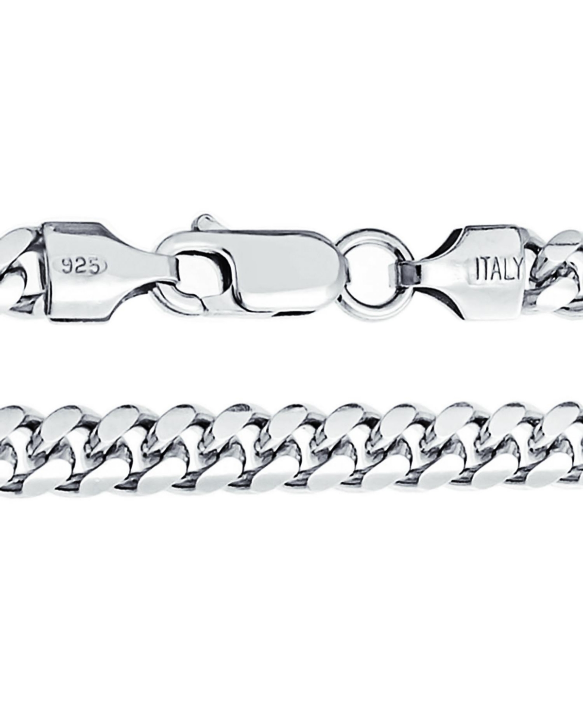 Bling Jewelry Solid Sterling150 Gauge 5MM Heavy Curb Miami Cuban Chain Necklace Inch - Silver