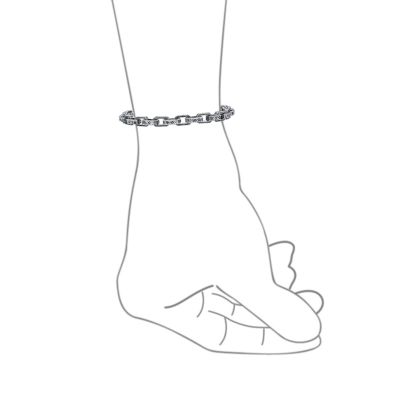 Thick Byzantine Chain Link Bracelet Sterling Silver Made in Turkey