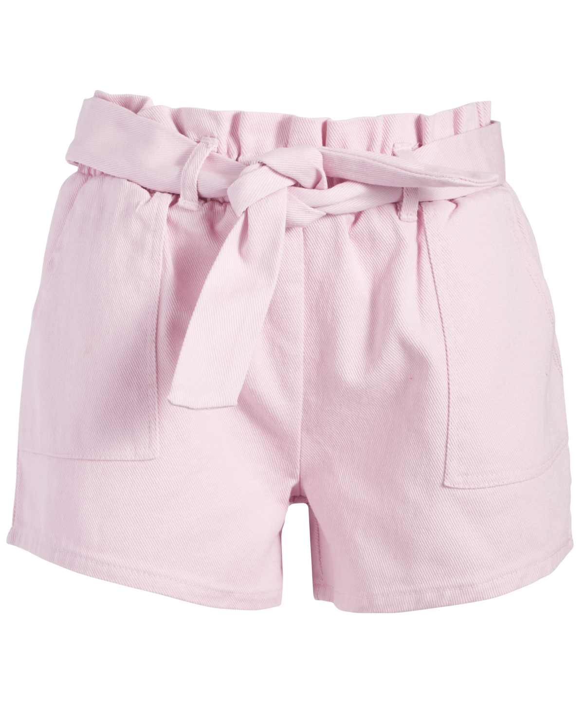 Shop Grayson Threads, The Label Grayson Threads Kids, The Label Big Girls Tie-belt Cotton Twill Shorts In Pink