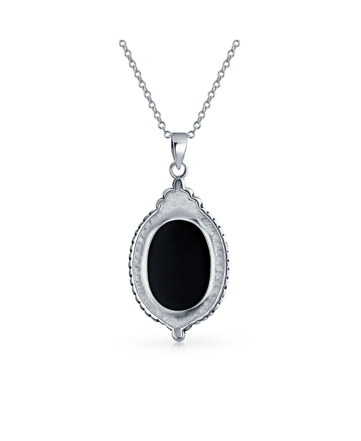 Bling Jewelry Estate StyleMother of Pearl Shell White Carved Victorian Lady Portrait Cameo Pendant Necklace For Women Natural Marcasite Frame O