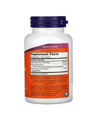 Alpha Lipoic Acid, 600 mg, 120 Vcaps