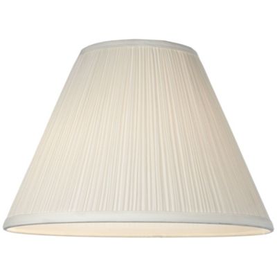 Set of 2 White Pleated Medium Empire Lamp Shades 6.5" Top x 15" Bottom x 11" High (Spider) Replacement with Harp and Finial