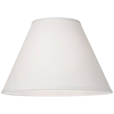 Set of 2 Antique White Linen Medium Empire Lamp Shades 6.5" Top x 15" Bottom x 10.75" High (Spider) Replacement with Harp and Finial