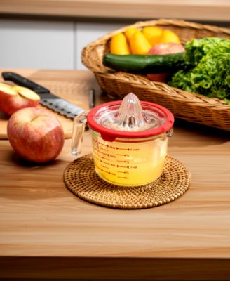 Glass Measuring Cup with Glass Citrus Juicer Lid