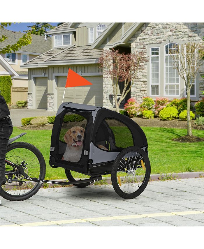 Aosom Dog Bike Trailer with Quick Release Wheels for Medium Dogs