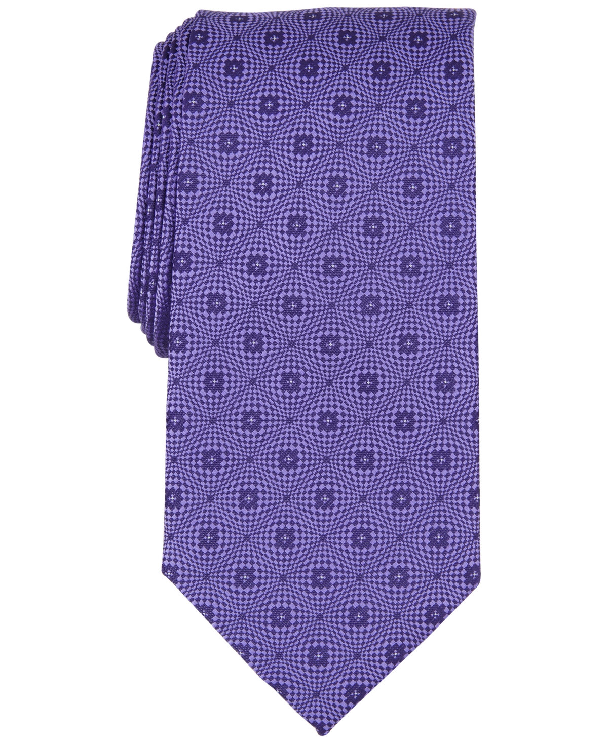 Perry Ellis Men's Denning Geo-pattern Tie In Purple