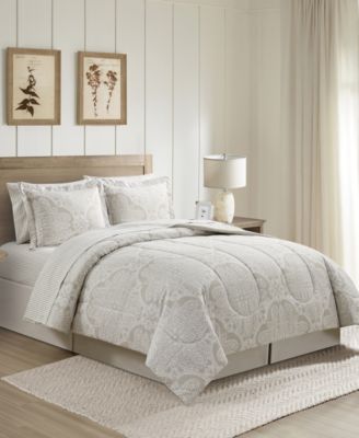 Neutral Damask 8-Pc. Comforter Set