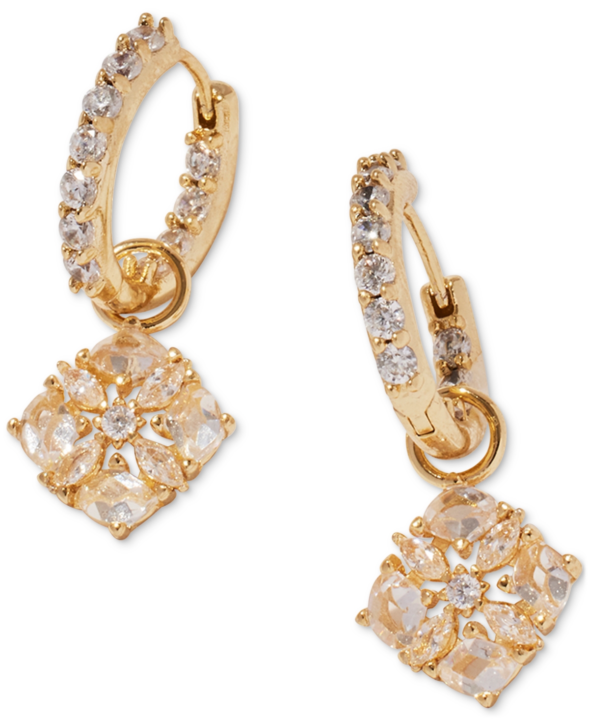 Shop Kendra Scott 14k Gold-plated Mixed Cubic Zirconia Charm Huggie Hoop Earrings