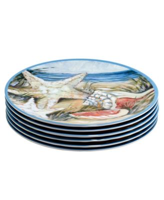 Seacoast Melamine Dinner Plates, Set of 6