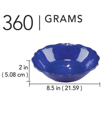 Blue Indigo Crackle Set of 4 All Purpose Bowl 8.5" x 2", Service For 4