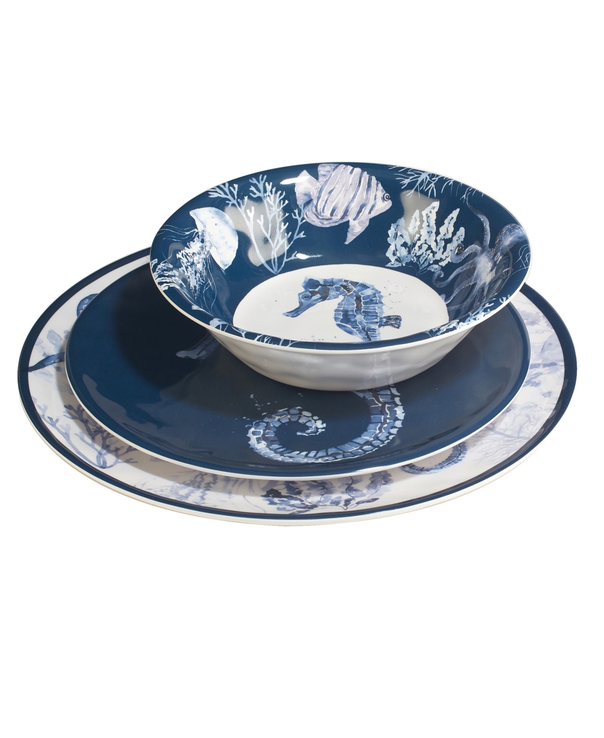 CERTIFIED INTERNATIONAL SEA LIFE 12 PC DINNERWARE SET, SERVICE FOR 4 